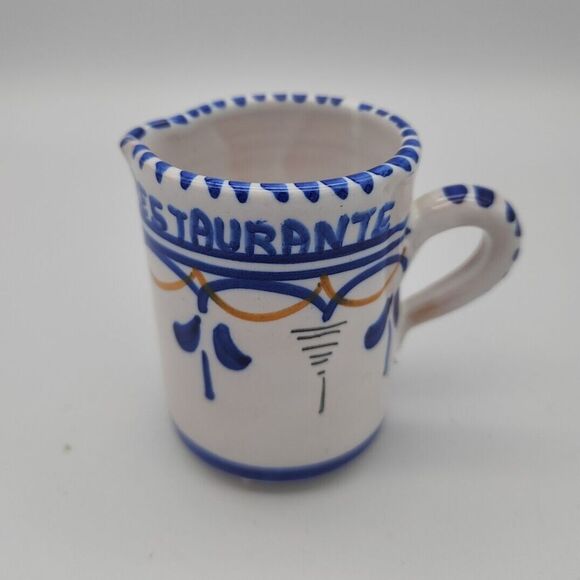 La Gaviota Restaurante Pottery Creamer Mini Pitcher Hand Painted Restaurant Ware - Picture 3 of 12